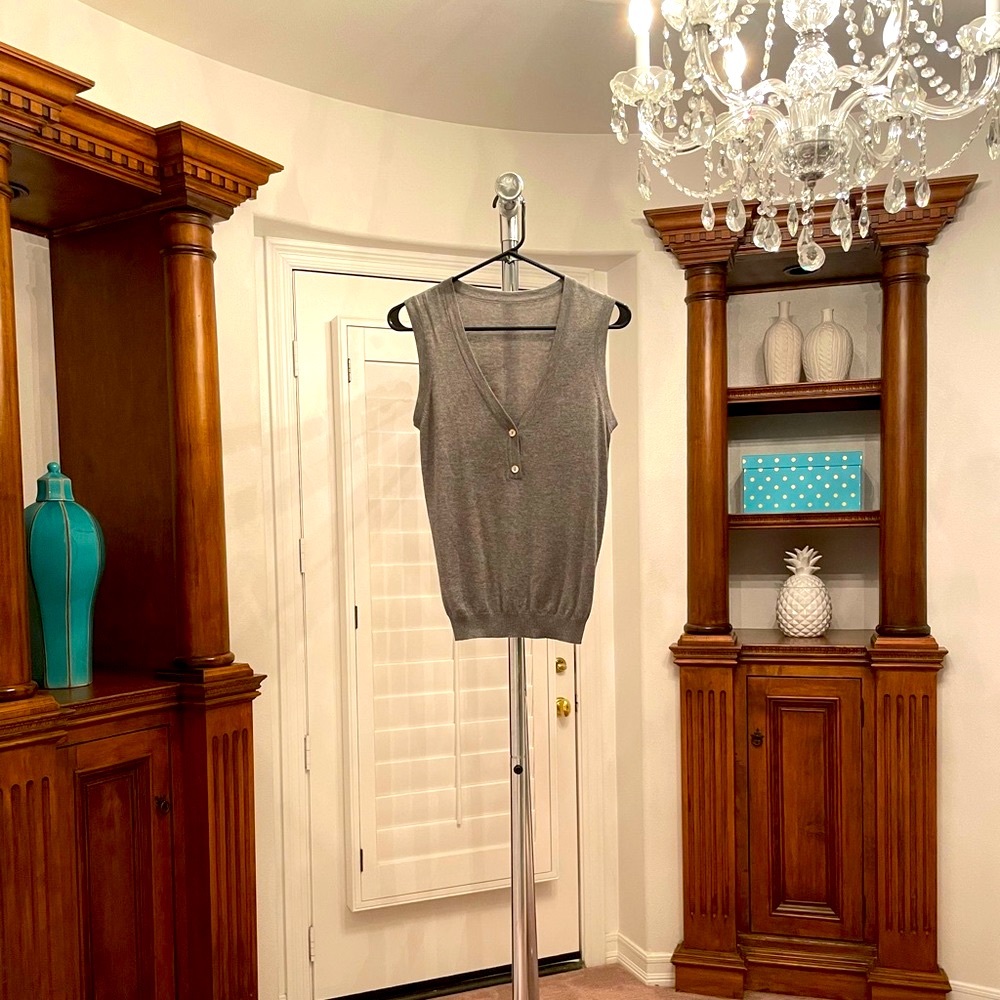 Grey sweater sleeveless top or vest for women